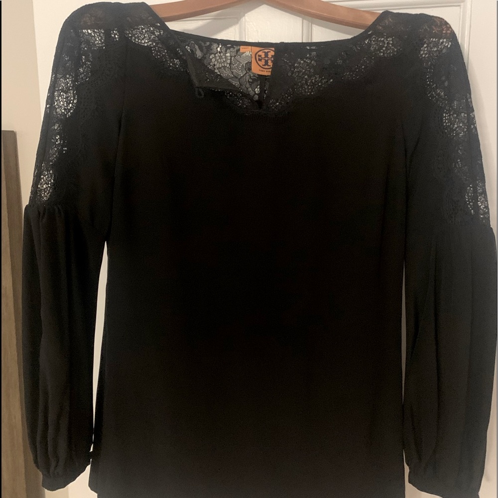 Tory Burch black lace blouse, size 0